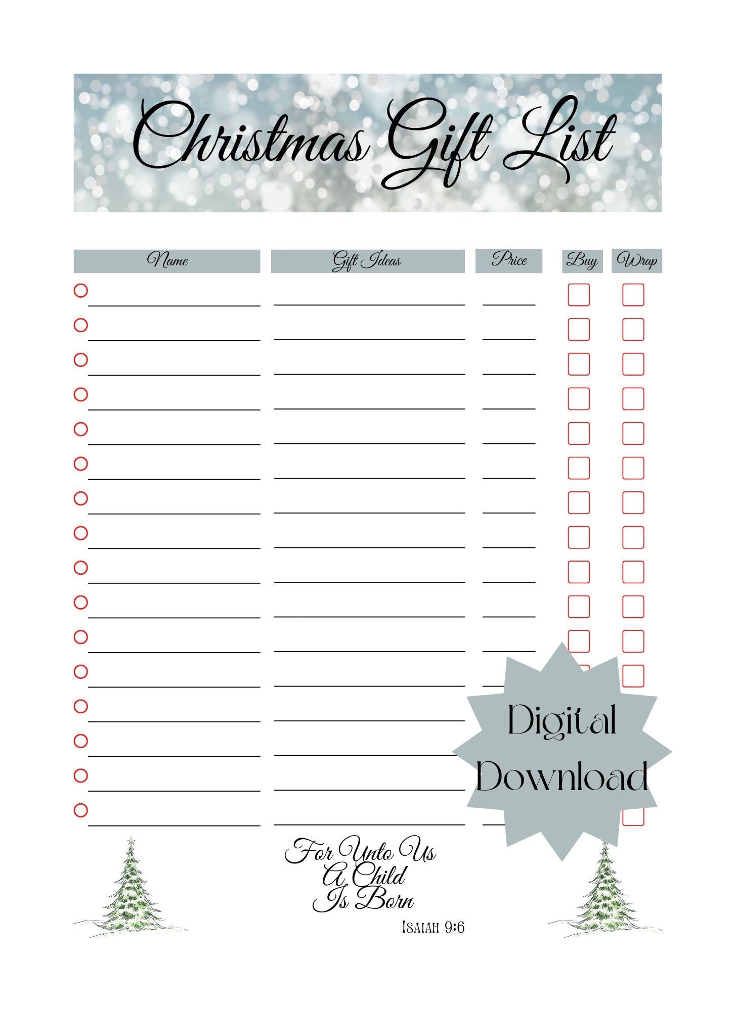 Unleash Christmas Magic: Discover the Ultimate Gift List Template for Your Daughter!