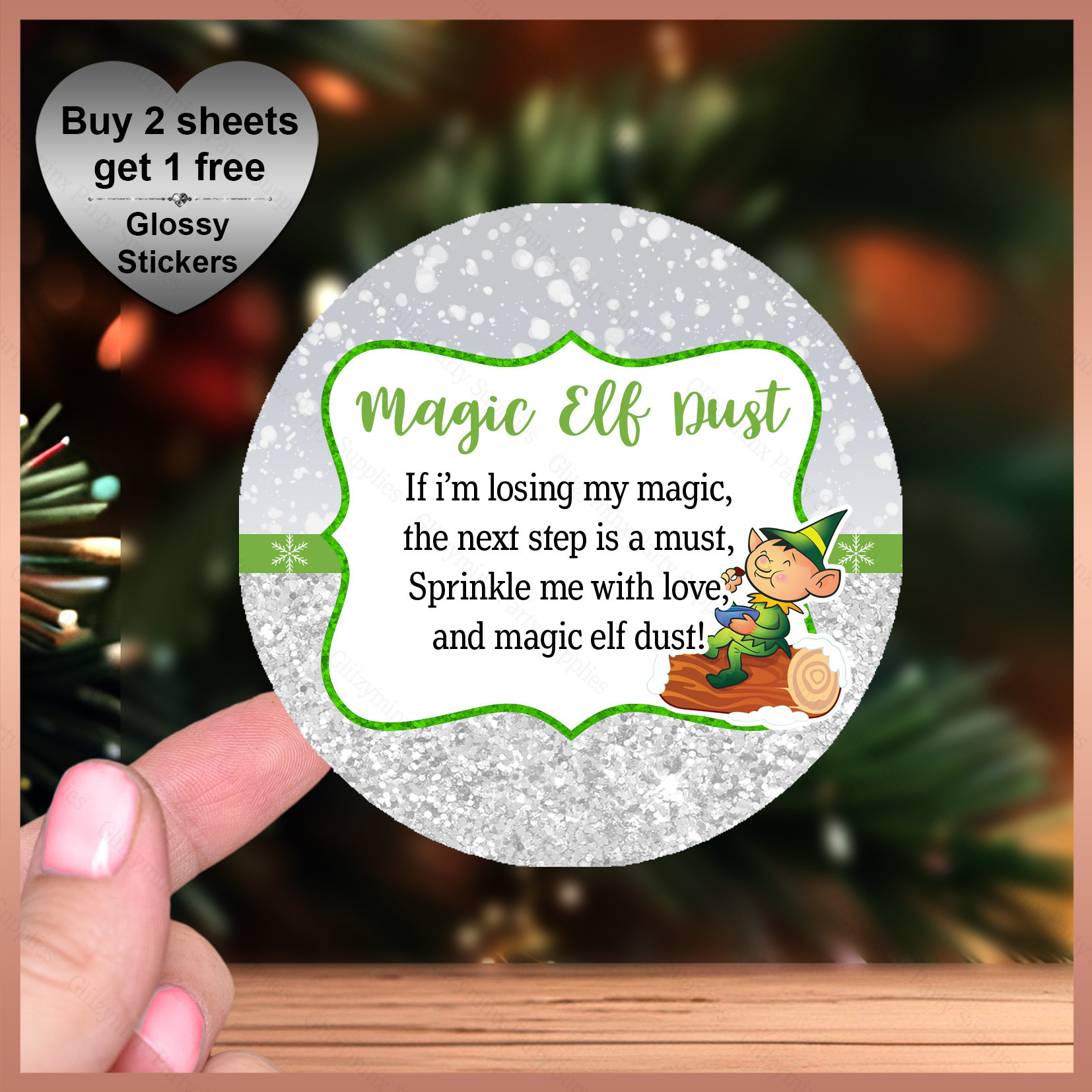 Unleash the Christmas Magic with Our 'Light up the Small Elf of Gifts' Label Stickers